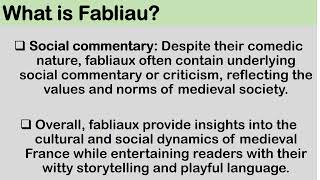 What is Fabliau [upl. by Anrev]