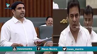 Nara Lokesh VS KTR Speech Differences  TDP Nara Lokesh And TRS KTR Assembly Speeches  News Mantra [upl. by Refinnej]