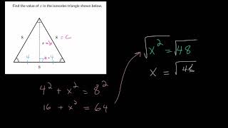 Pythagorean Theorem Practice with Isosceles Triangles [upl. by Itsirk]