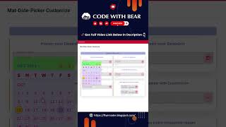 MatDatePicker Customize  Angular 15 shorts short shortvideo youtubeshorts youtube [upl. by Suirradal326]