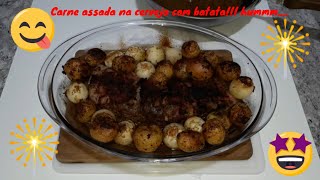 A Melhor Carne Assada na Cerveja com Batatas e Cebola [upl. by Giaimo]