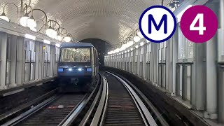 Métro de Paris  Ligne 4  Bagneux  Porte de Clignancourt en Time Lapse [upl. by Forester19]