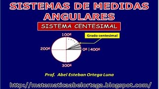 SISTEMAS DE MEDIDAS ANGULARES Sistema centesimal [upl. by Egwin]