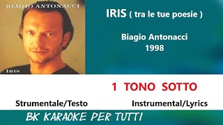 IRIS Tra le tue poesie Biagio Antonacci Karaoke  1 Tono Sotto [upl. by Fabi985]