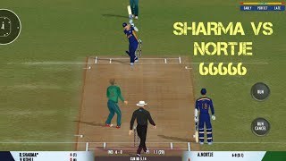 Rohit Sharma Vs Nortje Battle In Real Cricket 22 2022 [upl. by Enitnelav]