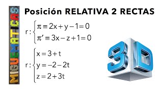 Geometría  Posición relativa de 2 rectas Ejemplo 2 [upl. by Miguelita]