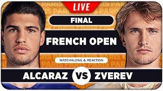 ALCARAZ vs ZVEREV • French Open 2024 Final • LIVE Tennis Watchalong Stream [upl. by Cristi85]