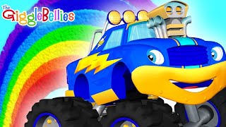 Learn ALPHABETS amp COLORS with Monster Trucks  Nursery Rhymes for Kids  GiggleBellies [upl. by Manya]