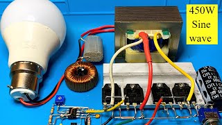 how to make simple inverter 450W  sine wave mosfet Red Pitaya [upl. by Annoek]