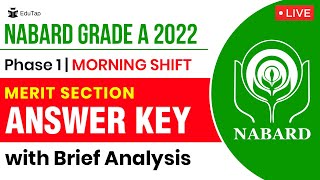 🔴NABARD Grade A 2022  Phase 1 Morning Shift Paper Analysis  GAESIARD  Merit Section Answer Key [upl. by Suzette]