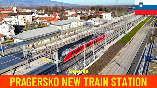 Pragersko New Railway Station  Trainspotting and Aerial View  Slovenia [upl. by Bourque]