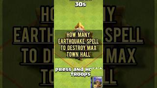 Max Town Hall vs Max Earthquake Spell  Clash of Clans  shorts clashofclans coc [upl. by Chasse]