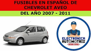 fusibles en español de Chevrolet Aveo del año 2007  2011 [upl. by Lawrenson]