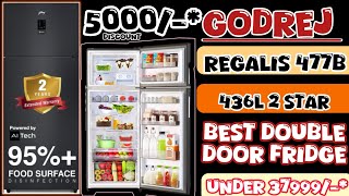 Newly launch Godrej Rt eon Regalis 477b mtbk Review  Godrej 436L 2 star double Door Fridge 2024 [upl. by Ahsenit]