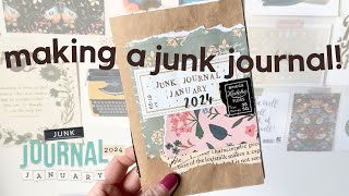 Making my journal for Junk Journal January amp tips for daily prompt challenges 🌟 [upl. by Heinrick]