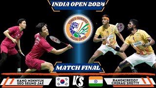 Great Match Kang MinHyuk  Seo Seung Jae vs Rangkireddy  Shetty  India Open 2024 Final [upl. by Sirapal261]