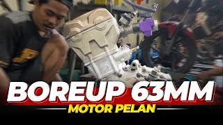 Mesin RUNGKAT Sekalian Di BOREUP Ke 63MM genggss  Honda CB150R [upl. by Hallagan]