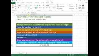 How to Add Autonumber in Excel  Easy Tutorial [upl. by Nagiem220]