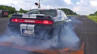 Dodge Challenger SRT8 392 BURNOUT amp DRAG RACING [upl. by Sadnak632]