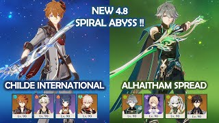 NEW 48 Spiral Abyss Childe International amp Alhaitham Spread  Genshin Impact [upl. by Werda280]