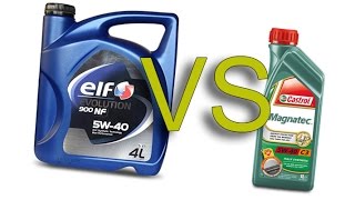 Elf Evolution 5w40 NF 900 vs Castrol Magnatec 5w40 cold test [upl. by Kutzenco]