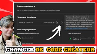 Changez votre nom de code créateur Fortnite [upl. by Repooc]