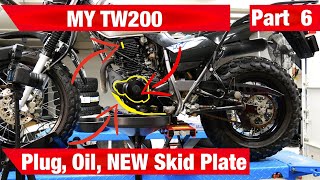 TW200 Oil Change Spark Plug and NEW Upgraded Skid Plate [upl. by Akym]