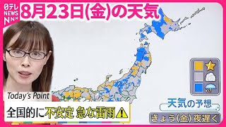 【天気】北海道は夜遅くにかけ大雨の所も 東海と関東・東北は雲が広がりやすい [upl. by Skylar]