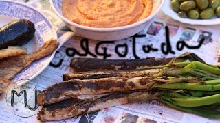 CALÇOTS A LA BRASA CON SALSA ROMESCO  Cómo hacer una calçotada en casa [upl. by Helbon564]