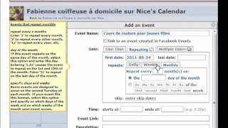 Ajout calendrier pour événement sur fan page [upl. by Zonda]