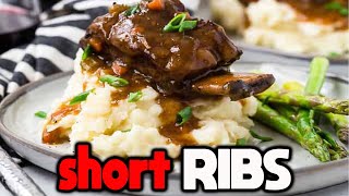 SLOW COOKED BEER BRAISED SHORT RIBS  Crock Pot [upl. by Annaili]