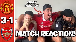 MAN UTD FAN GOES CRAZY 😂 REACTING TO MAN UTD 31 ARSENAL  MAN UNITED VS ARSENAL MATCH REACTION [upl. by Joshi]