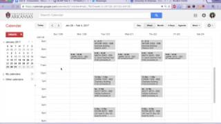 UARK Importing Your Class Schedule Into Google Calender [upl. by Ahswat315]