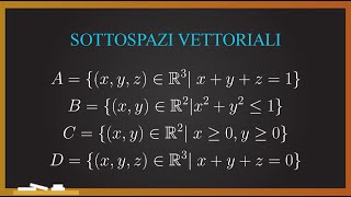 ALGEBRA LINEARE Sottospazi vettoriali  Teoria ed esercizi [upl. by Cicero]