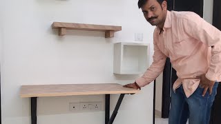 How To Make A Wall Mount Folding Table  Space Saving  फोल्डिंग टेबल कैसे बनाए [upl. by Ziom]