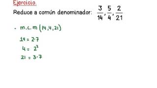 Reducción de fracciones a comun denominador [upl. by Junia677]