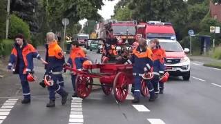 Blaulichttag Einrücken mit Sonderrechten der Handdruckspritze von 1881 und des LZ Gronau [upl. by Leiru200]