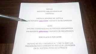 ESTATUS DEL REPUVE 2019 SIN REPORTE CON ROBO RECUPERADO [upl. by Helena]