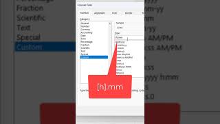 How to Calculate Total Hours amp Minutes in Excel Over 24 Hours  Formula to SUM Time short [upl. by Pownall]