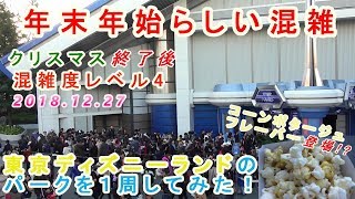 【年末年始らしい混雑】 冬休みの35周年の東京ディズニーランドのパークを１周してみた。 [upl. by Irab]