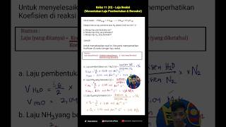 Laju pembentukan N2 adalah 068 mol dm3 s1 Berapa laju pembentukan air NH3 O2 bereaksi [upl. by Sass81]