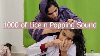 Removing 1000 of lice With Real Sound in Oily hair ASMR Pakistan [upl. by Angus]