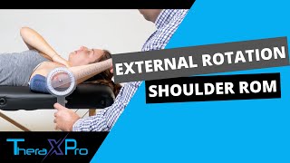 Goniometry  Shoulder External Rotation Range of Motion [upl. by Etsirk638]