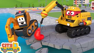 Super Tow truck delivery small cars— Excavator mixer truck and tractor for Kids [upl. by Sapers255]