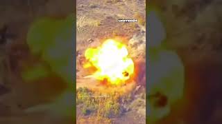 Russian 257 Pion selfpropelled artillery system gets annihilated by cluster munitions warinukraine [upl. by Anirret]