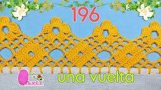 PUNTILLA 196 Tan fácil de realizarUNA VUELTA para servilleta o mantel con detalle de flor 🌷🌺🌸 [upl. by Ximena]