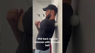 Mid back levator scaprhomboid muscle release with ball [upl. by Narual]