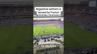 French fans boo Argentina national anthem at the Olympics olympics [upl. by Colston]