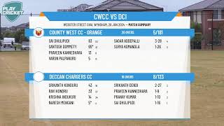 Melbourne Cricket AssociationWestDiv BT20Rd12 County West CCOrange VS Deccan Chargers [upl. by Swope]