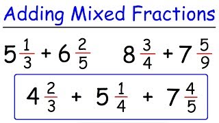 How To Add Mixed Fractions With Unlike Denominators [upl. by Ahsinel]